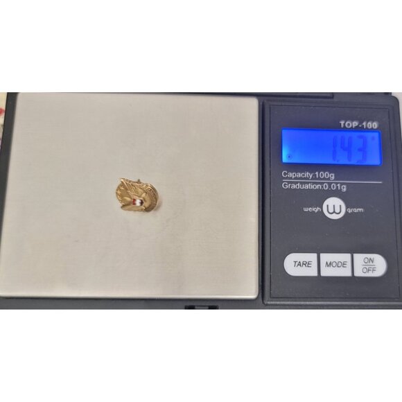 10k Yellow Gold United Air Lines Service Lapel Tie Pin - Picture 7 of 8